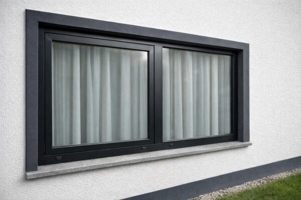 Fereastră aluminiu negru – VEAPLAST Fereastră din aluminiu vopsită negru – montaj VEAPLAST Timișoara
